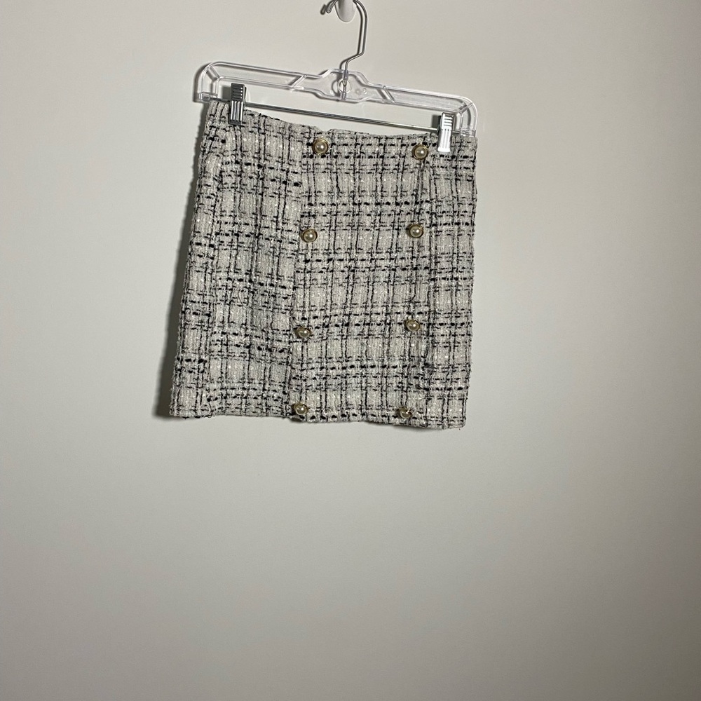 Black and White Pencil Mini Skirt for Work